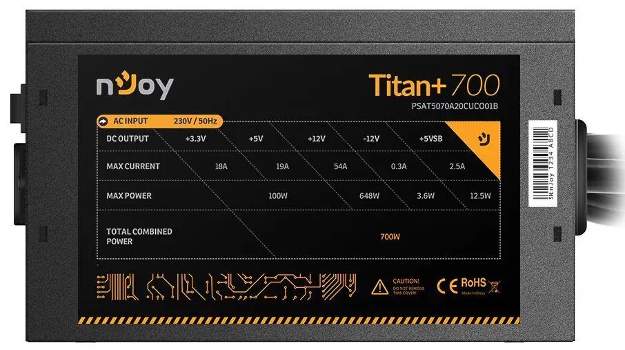 Sursa de alimentare nJoy Titan+ 700 80+ Bronze (Black) - 6