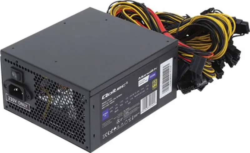 Блок питания Qoltec 80 Plus Gold Bitcoin Miner 50147 (Black)