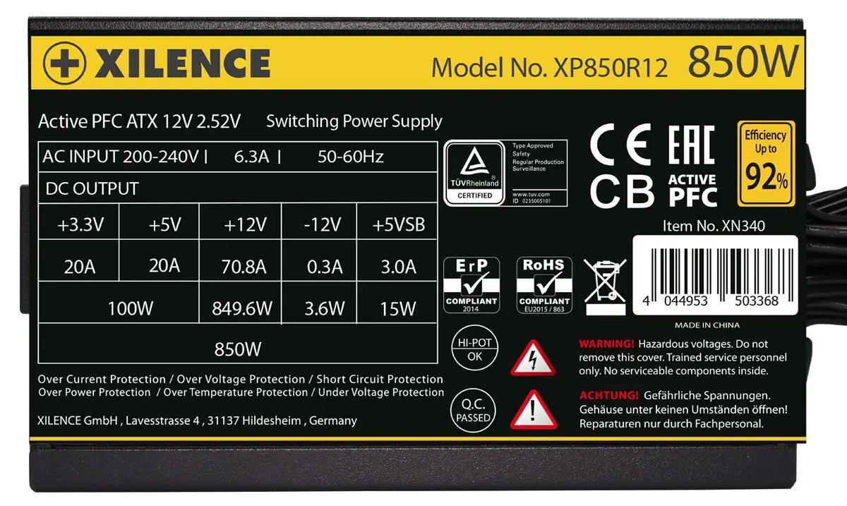 Блок питания Xilence Gaming Gold Series XP850R12 850W 80 Gold Plus (Black)