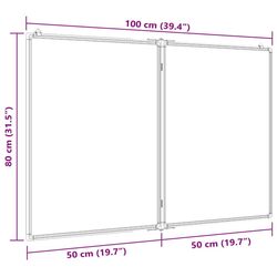 Tabla magnetica pliabila VidaXL 4005353 (White) Thumb