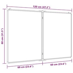 Tabla magnetica pliabila VidaXL 4005356 (White) Thumb