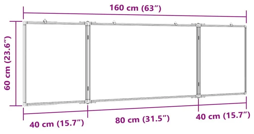 Tabla magnetica pliabila VidaXL 4005368 (White)