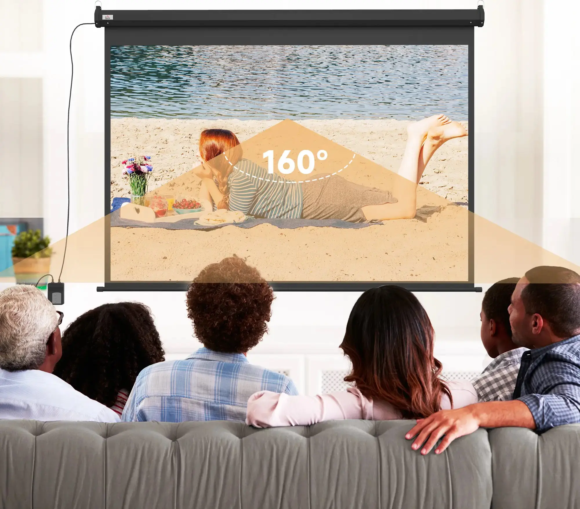 Ecran de proiectie Homcom 001-004V90BK (Black) - 5