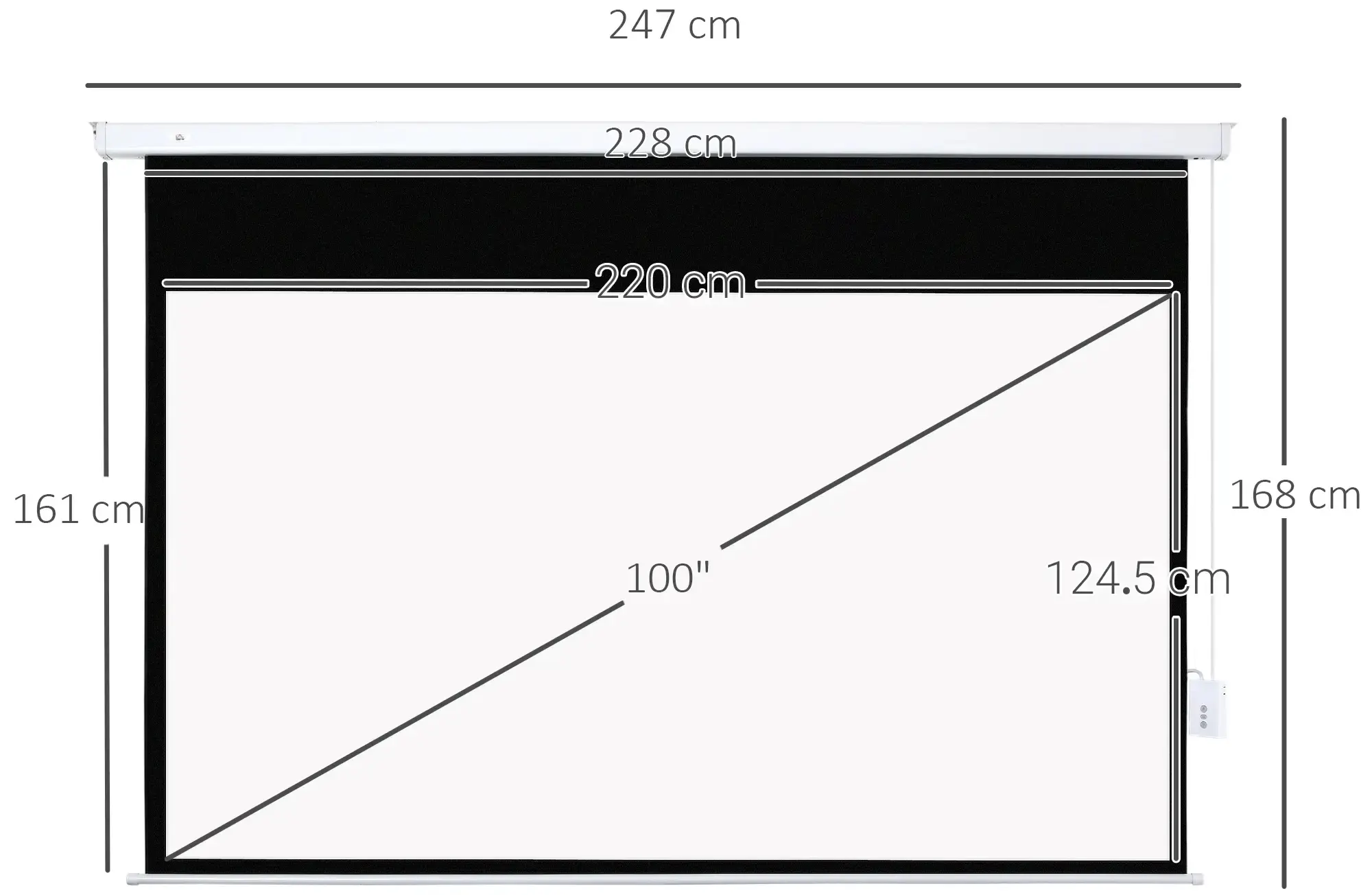 Ecran de proiectie Homcom 001-015V91WT (White) - 2