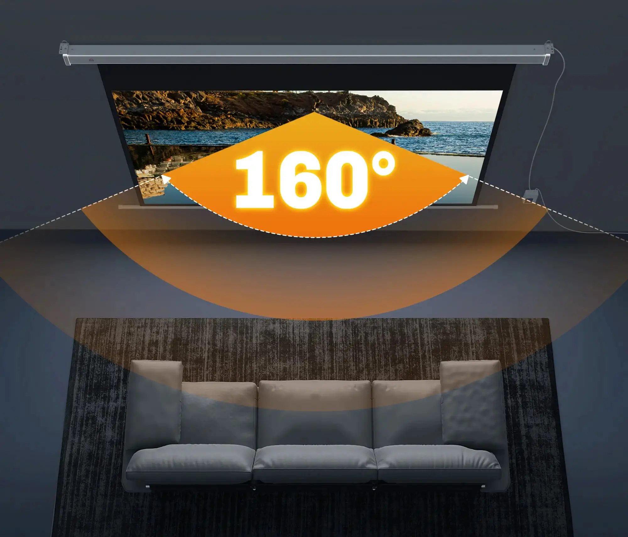 Ecran de proiectie Homcom 001-015V92WT (White) - 4