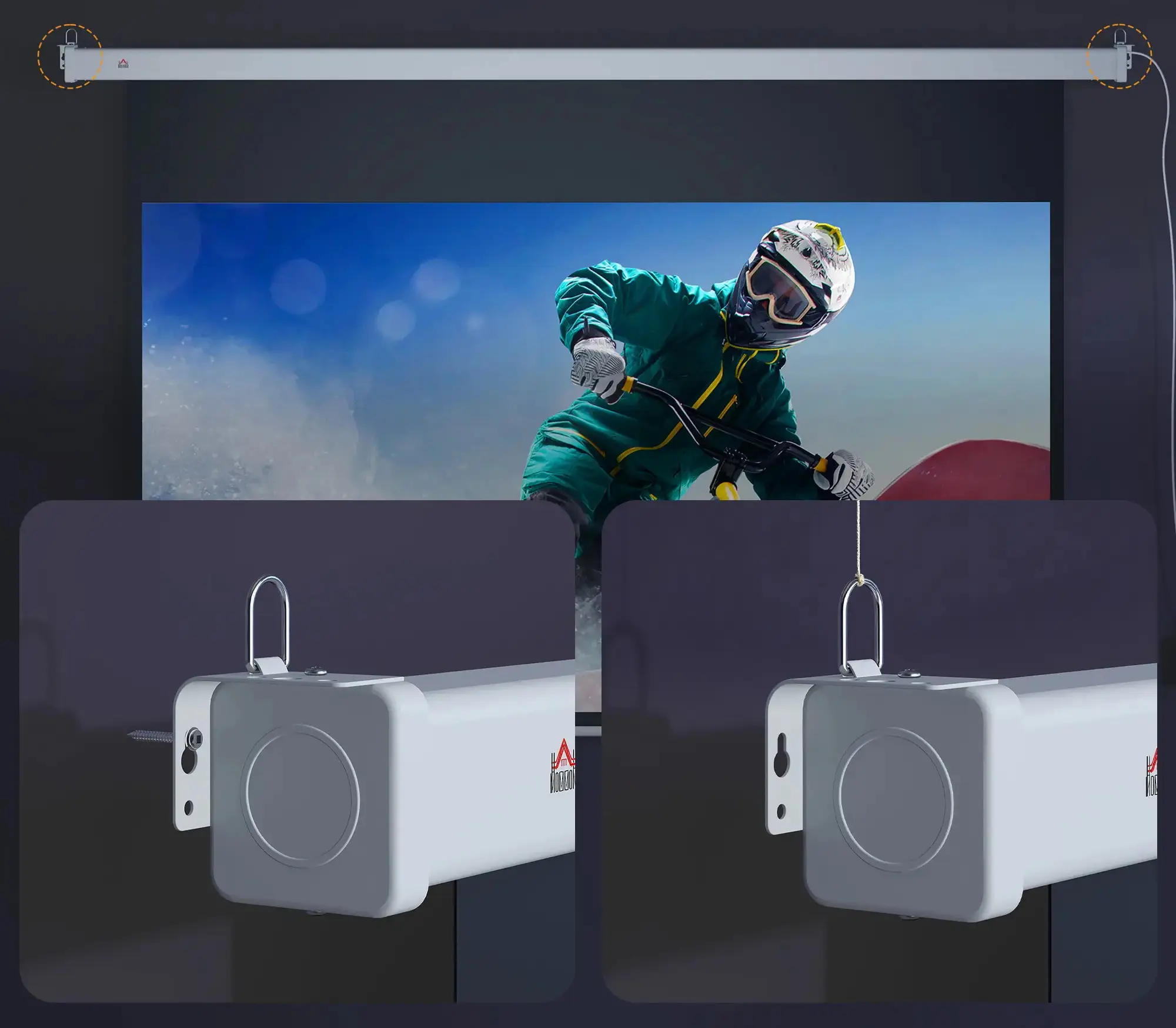 Ecran de proiectie Homcom 001-015V92WT (White) - 5