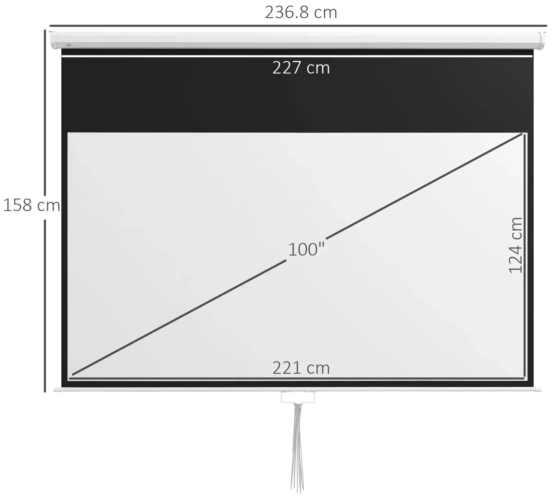 Ecran de proiectie Homcom 001-017V01WT (White) - 2