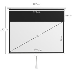 Ecran de proiectie Homcom 001-018V00WT (White) Thumb