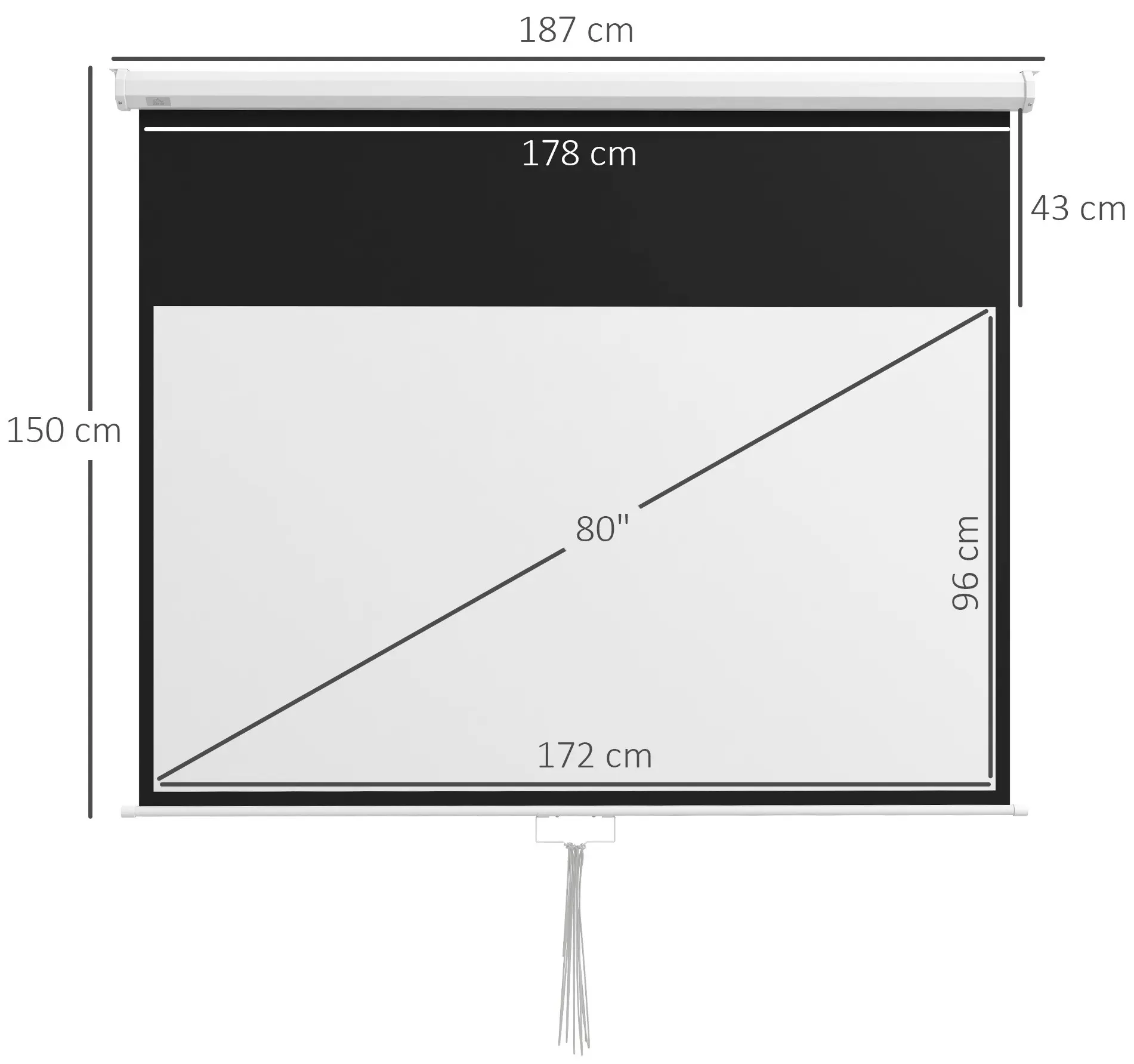 Ecran de proiectie Homcom 001-018V00WT (White) - 2
