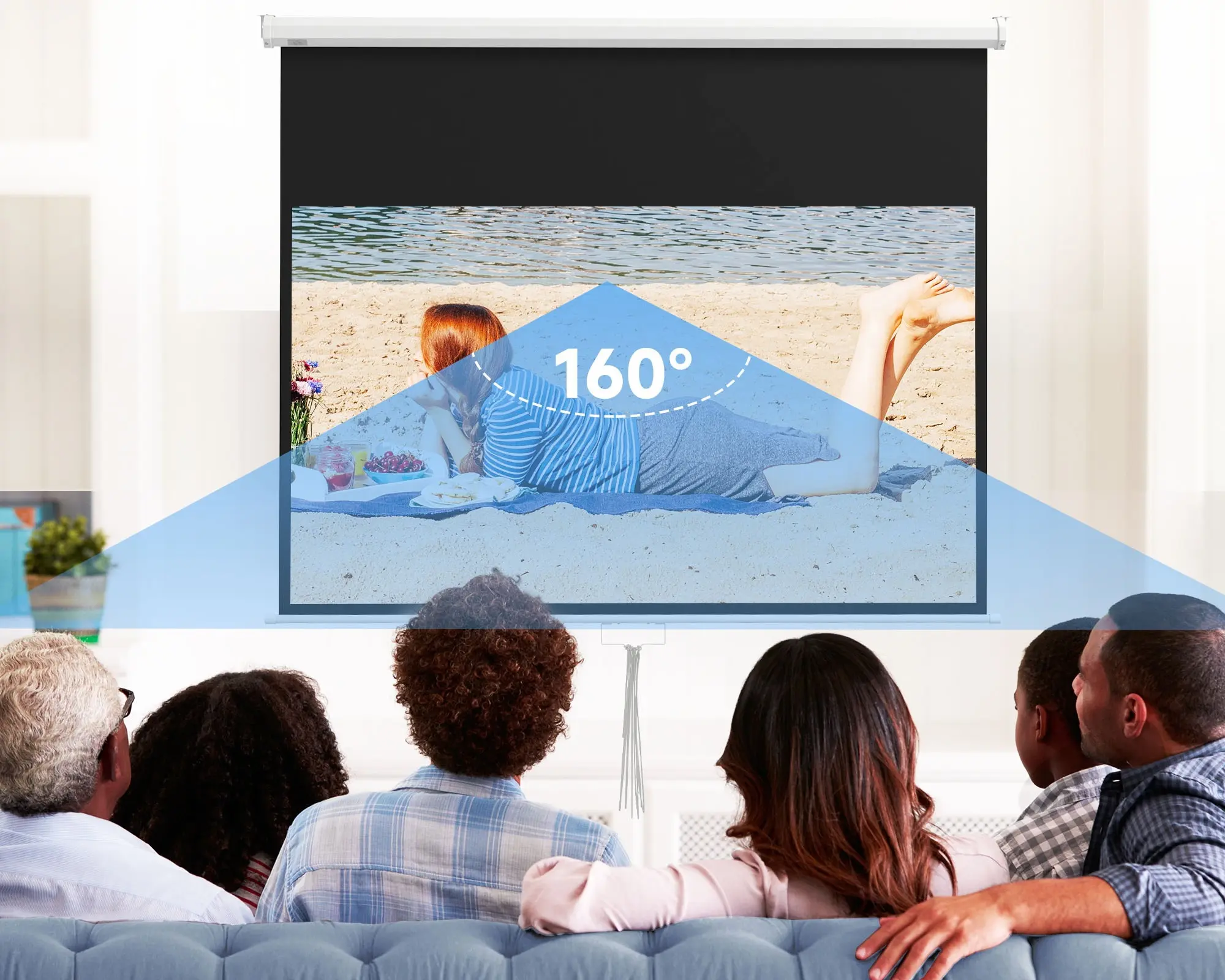 Ecran de proiectie Homcom 001-018V00WT (White) - 3