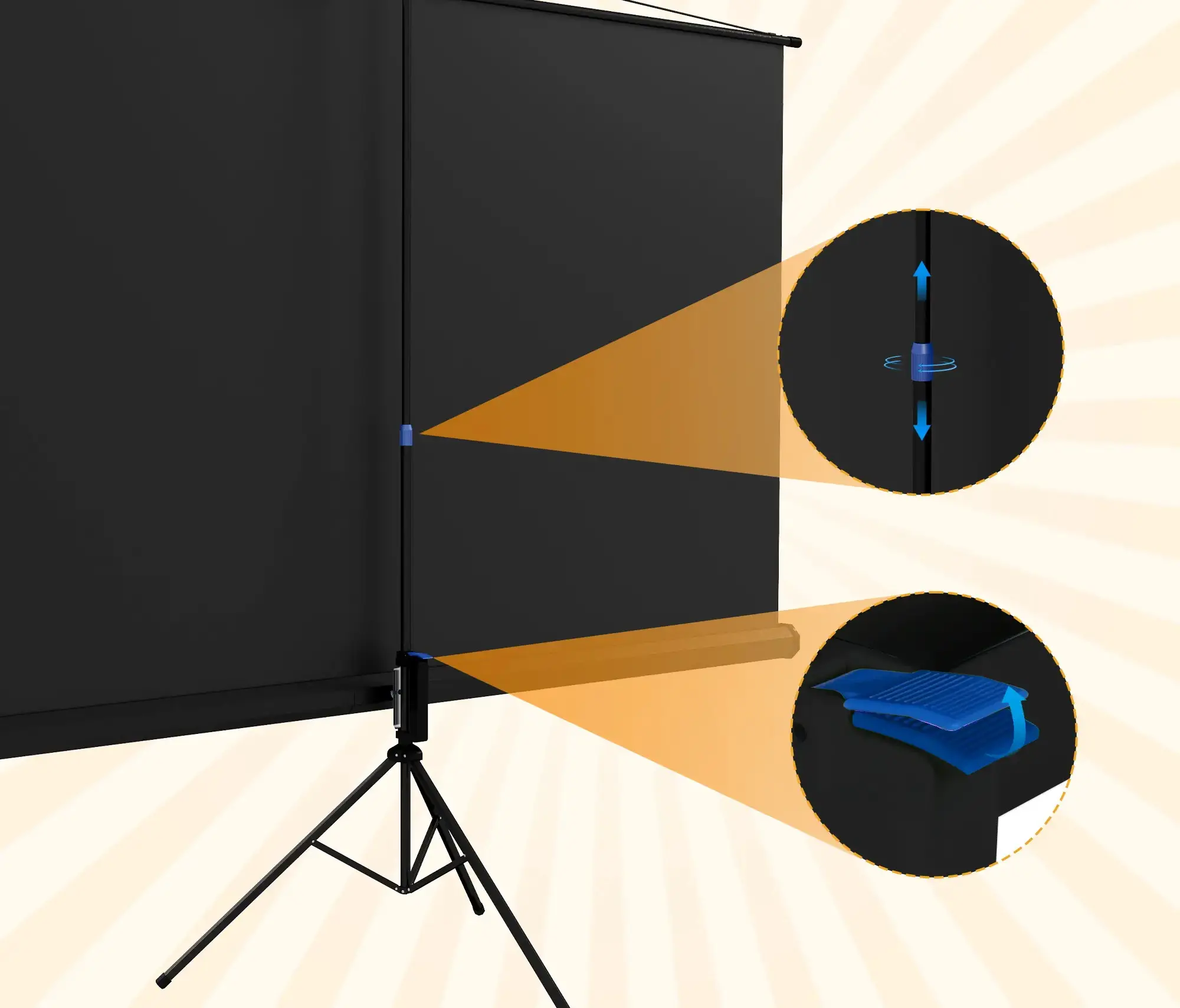 Проекционный экран Homcom 001-019V00BK (Black) - 4