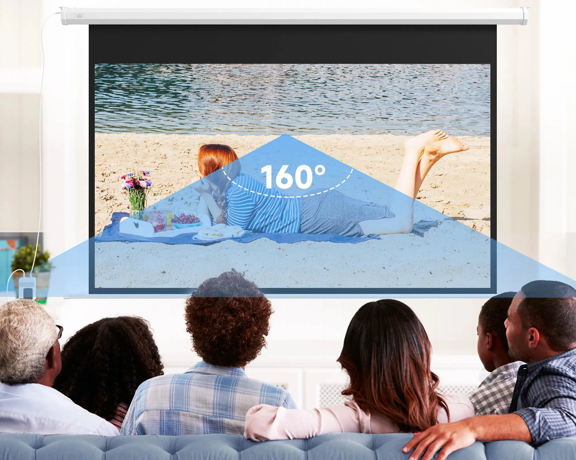 Ecran de proiectie Homcom 001-021V90WT (White) - 4