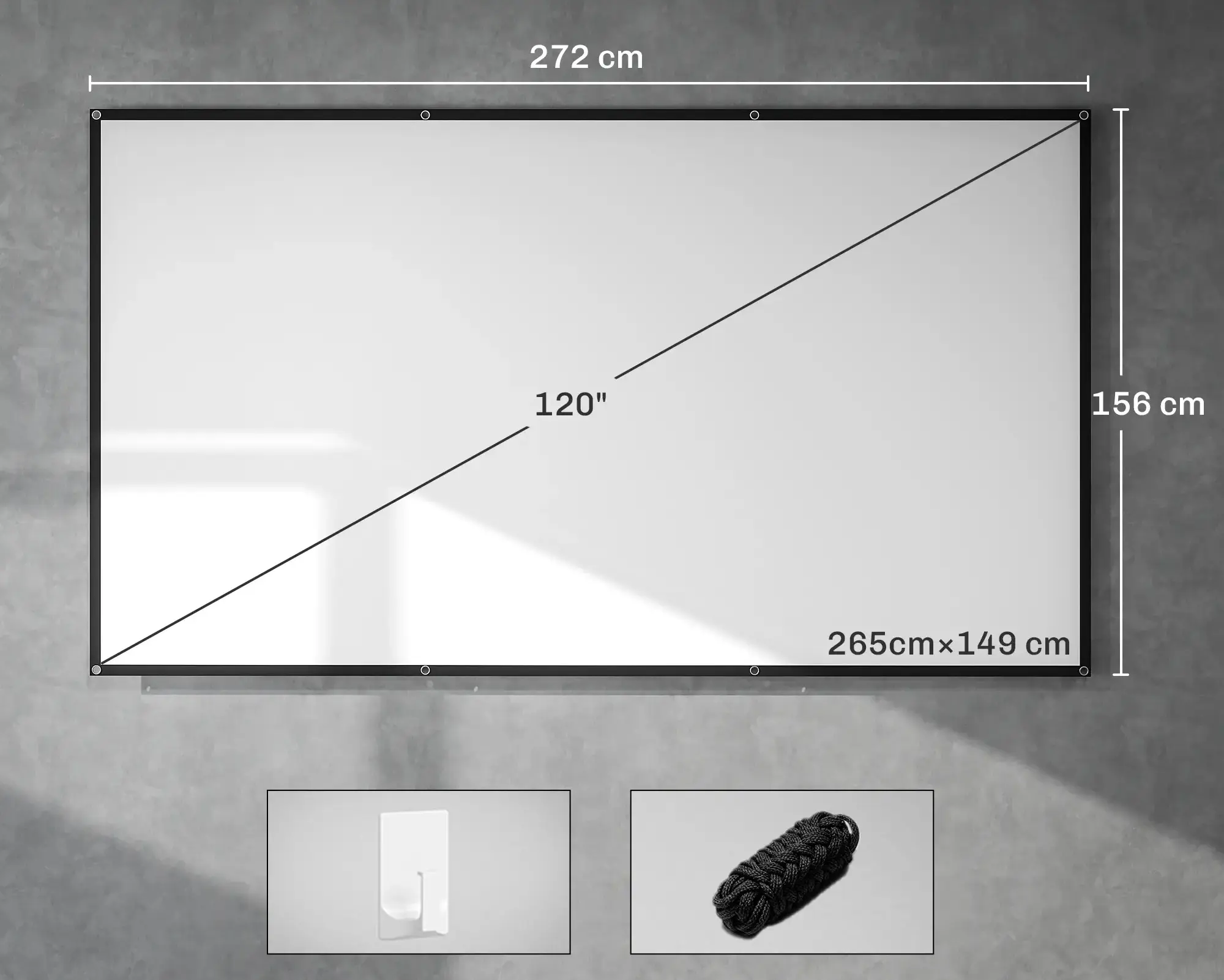 Ecran de proiectie Homcom 001-025V01WT (White) - 3