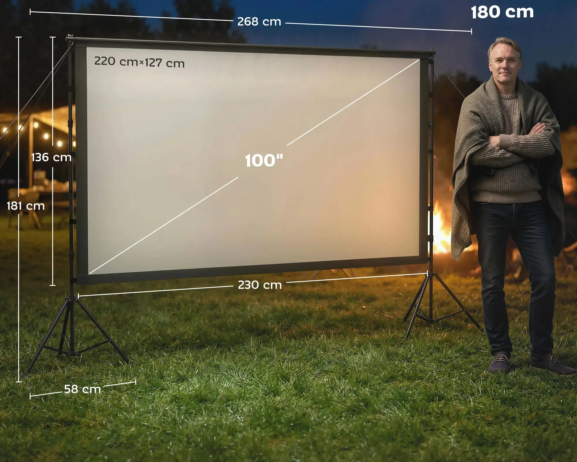 Проекционный экран Homcom 001-026V00BK (Black) - 3