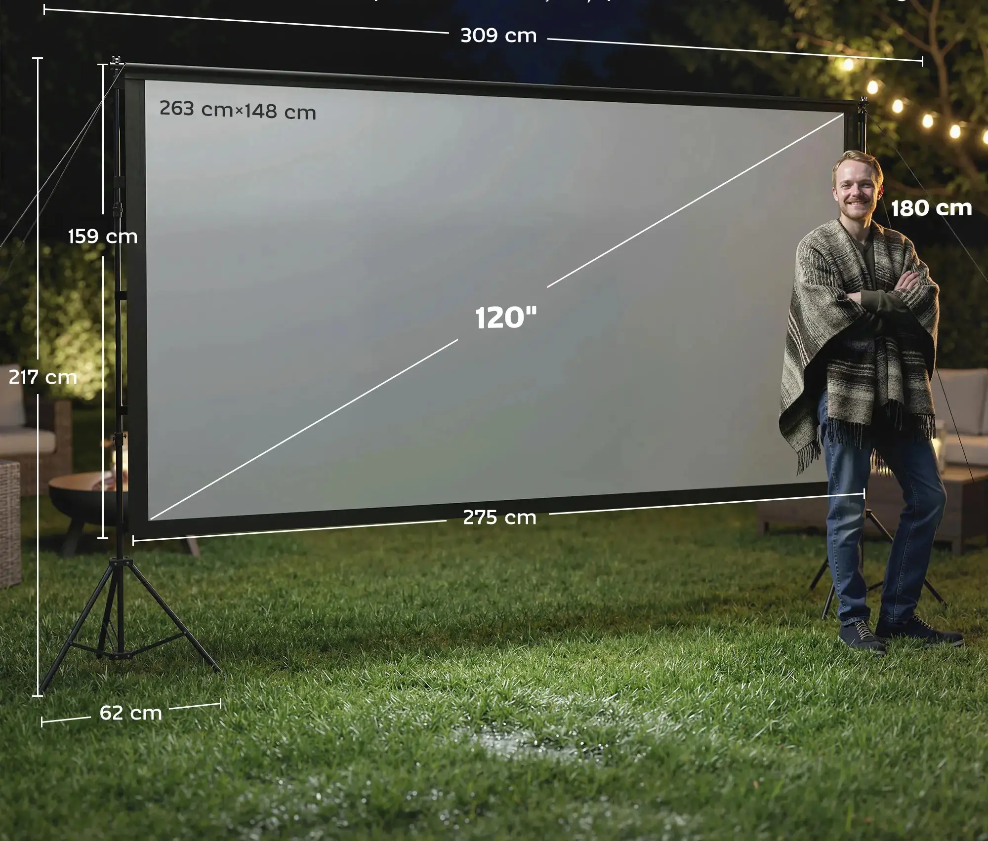 Проекционный экран Homcom 001-026V01BK (Black) - 2