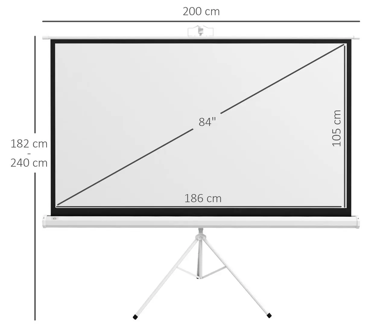 Проекционный экран Homcom 001-019V01WT (White)