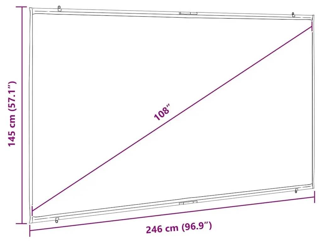 Ecran de proiectie VidaXL 4101033 (White/Black)