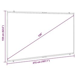 Проекционный экран VidaXL 4101034 (White/Black) Thumb