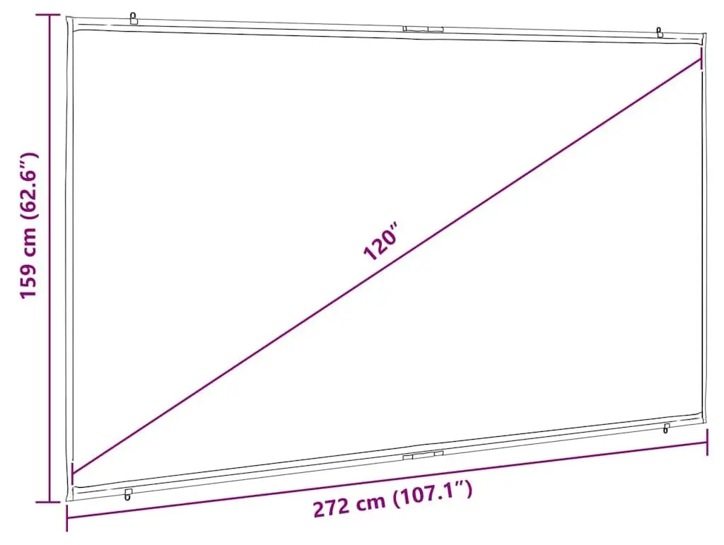 Проекционный экран VidaXL 4101034 (White/Black)