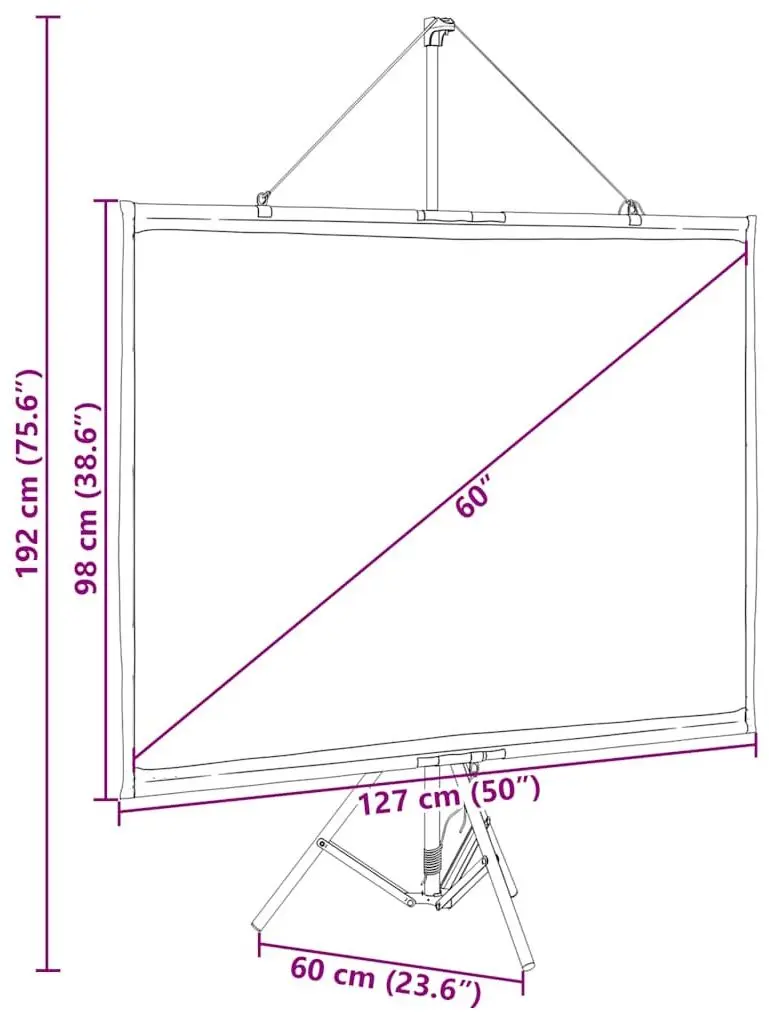 Ecran de proiectie VidaXL 4101040 (White/Black)