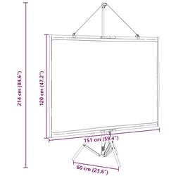 Ecran de proiectie VidaXL 4101041 (White/Black) Thumb