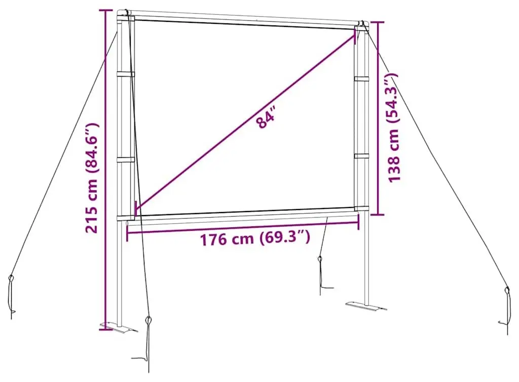 Ecran de proiectie VidaXL 4101042 (White/Black)