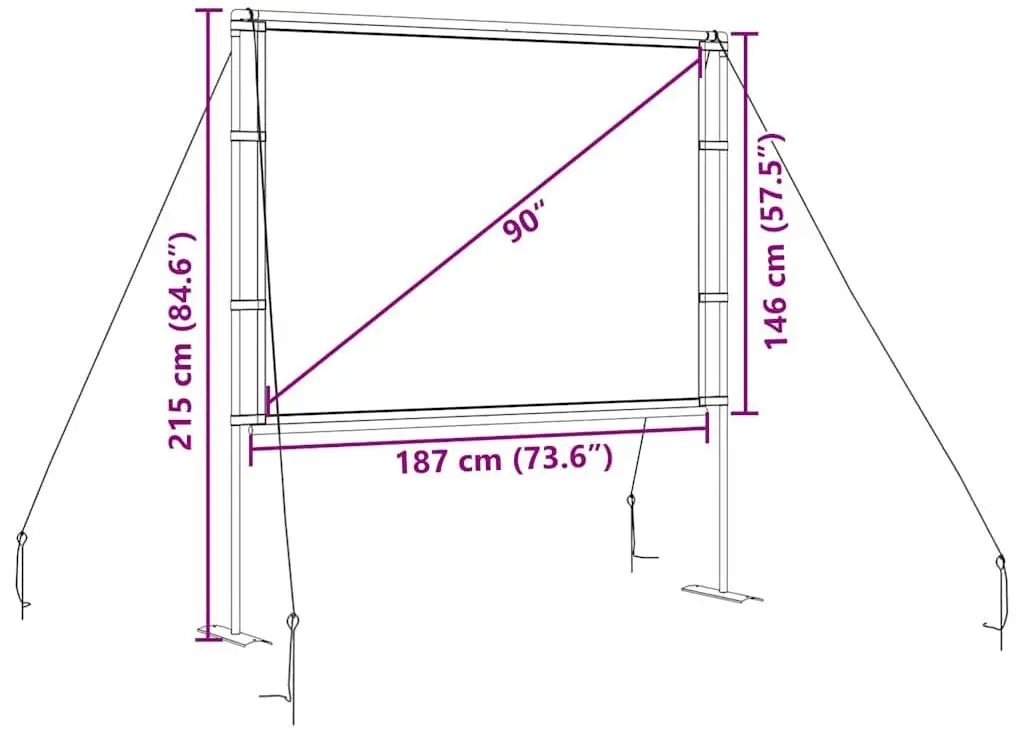 Ecran de proiectie VidaXL 4101043 (White/Black)