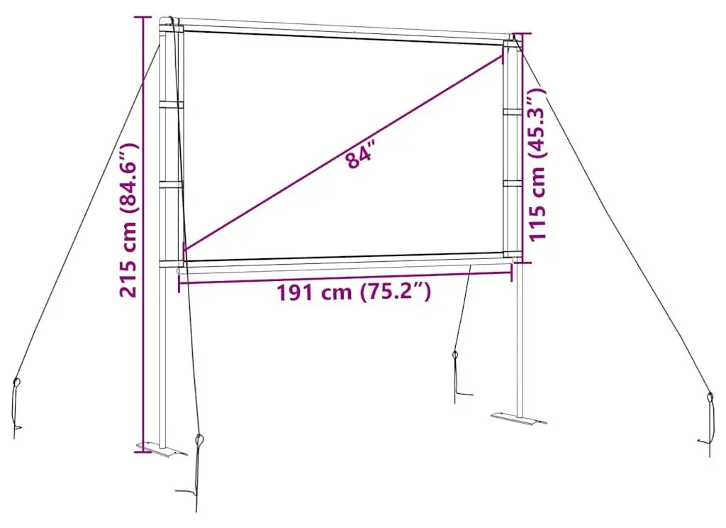 Ecran de proiectie VidaXL 4101048 (White/Black)