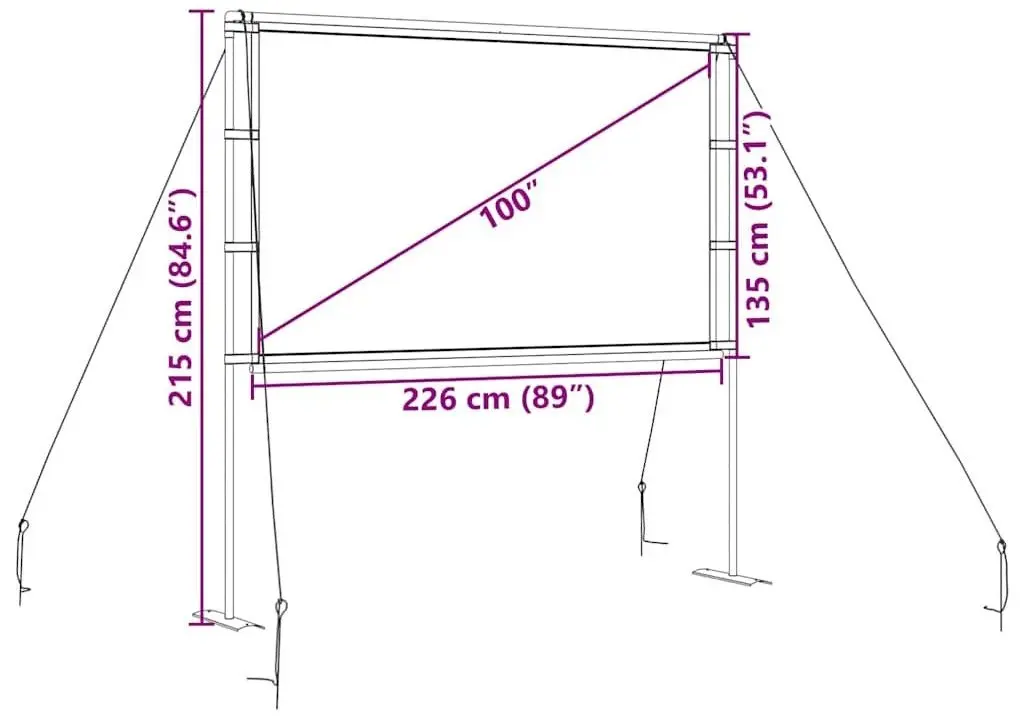 Ecran de proiectie VidaXL 4101050 (White/Black)