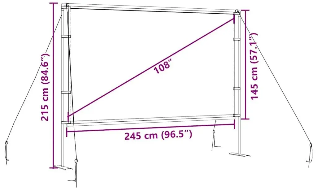 Ecran de proiectie VidaXL 4101051 (White/Black)