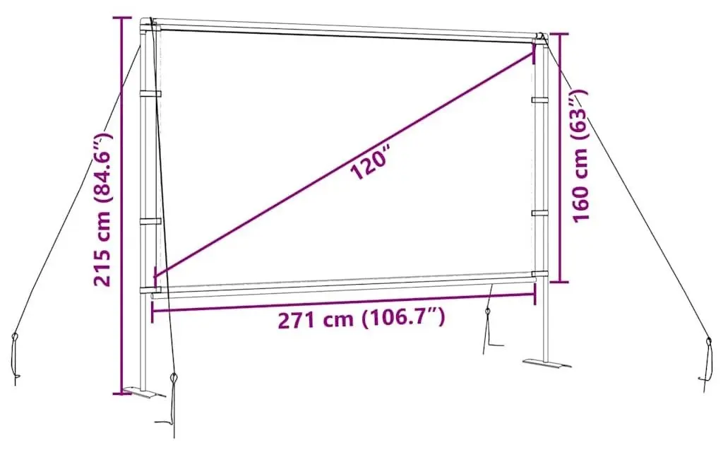 Проекционный экран VidaXL 4101052 (White/Black)