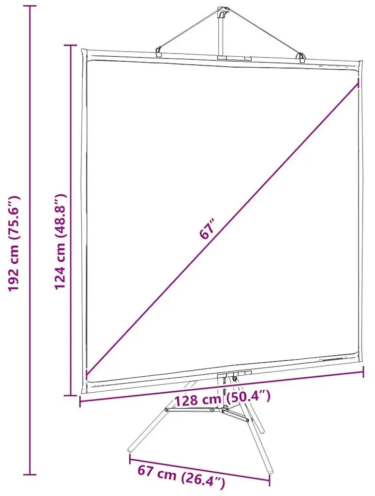 Ecran de proiectie VidaXL 4101053 (White/Black)