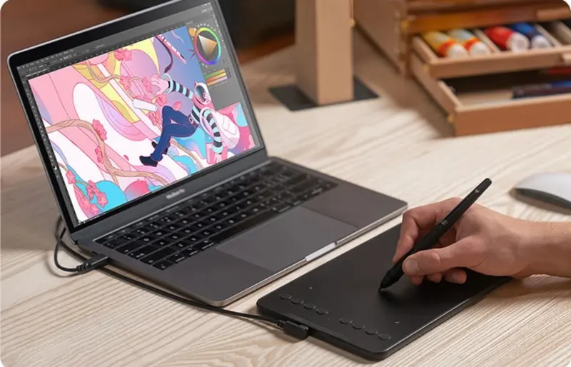 Графический планшет XP Pen Deco Mini7 V2 (Black) - 9