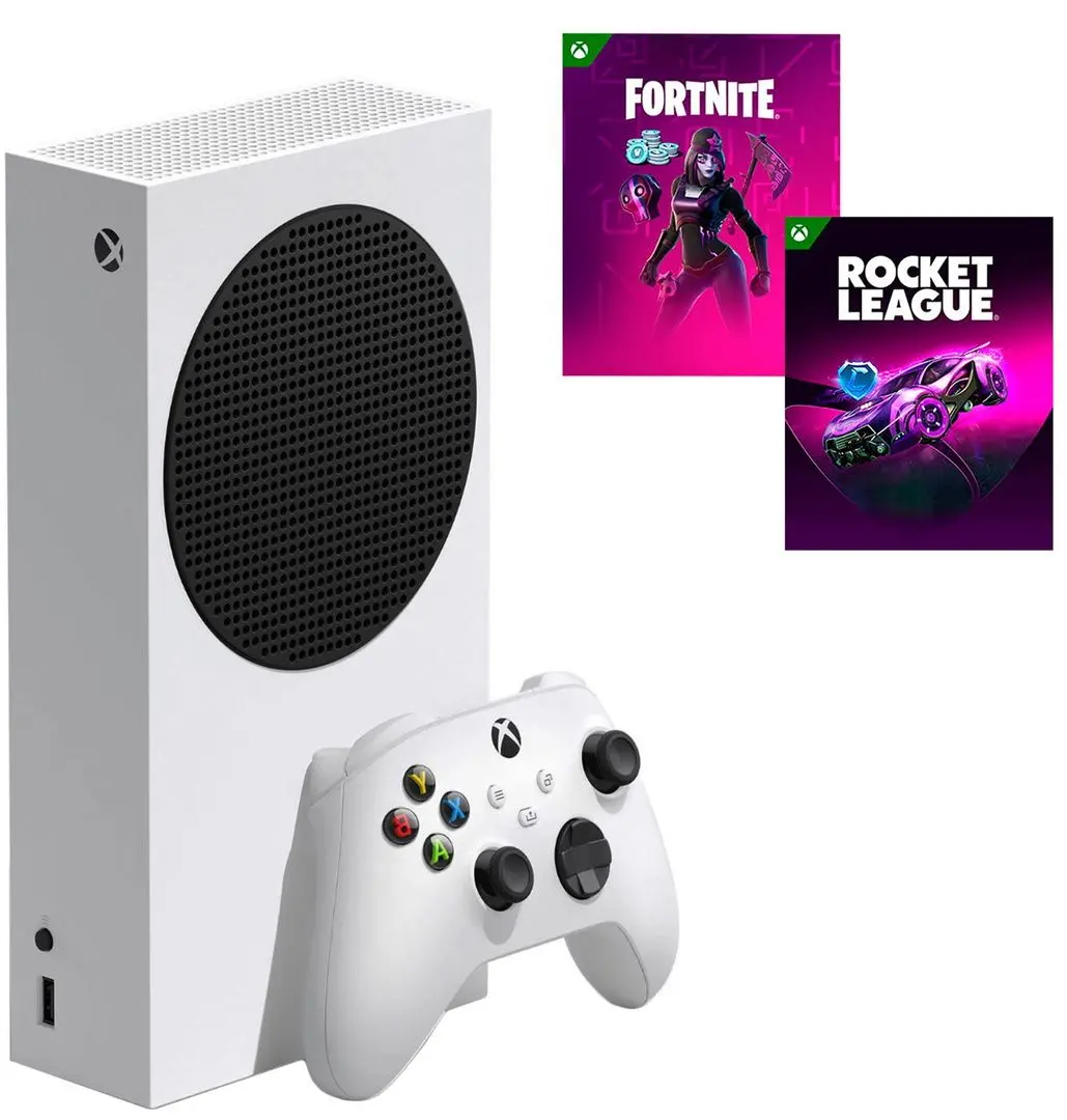 Consola de jocuri Microsoft Xbox Series S 512GB + Fortnite + Rocket League (White)