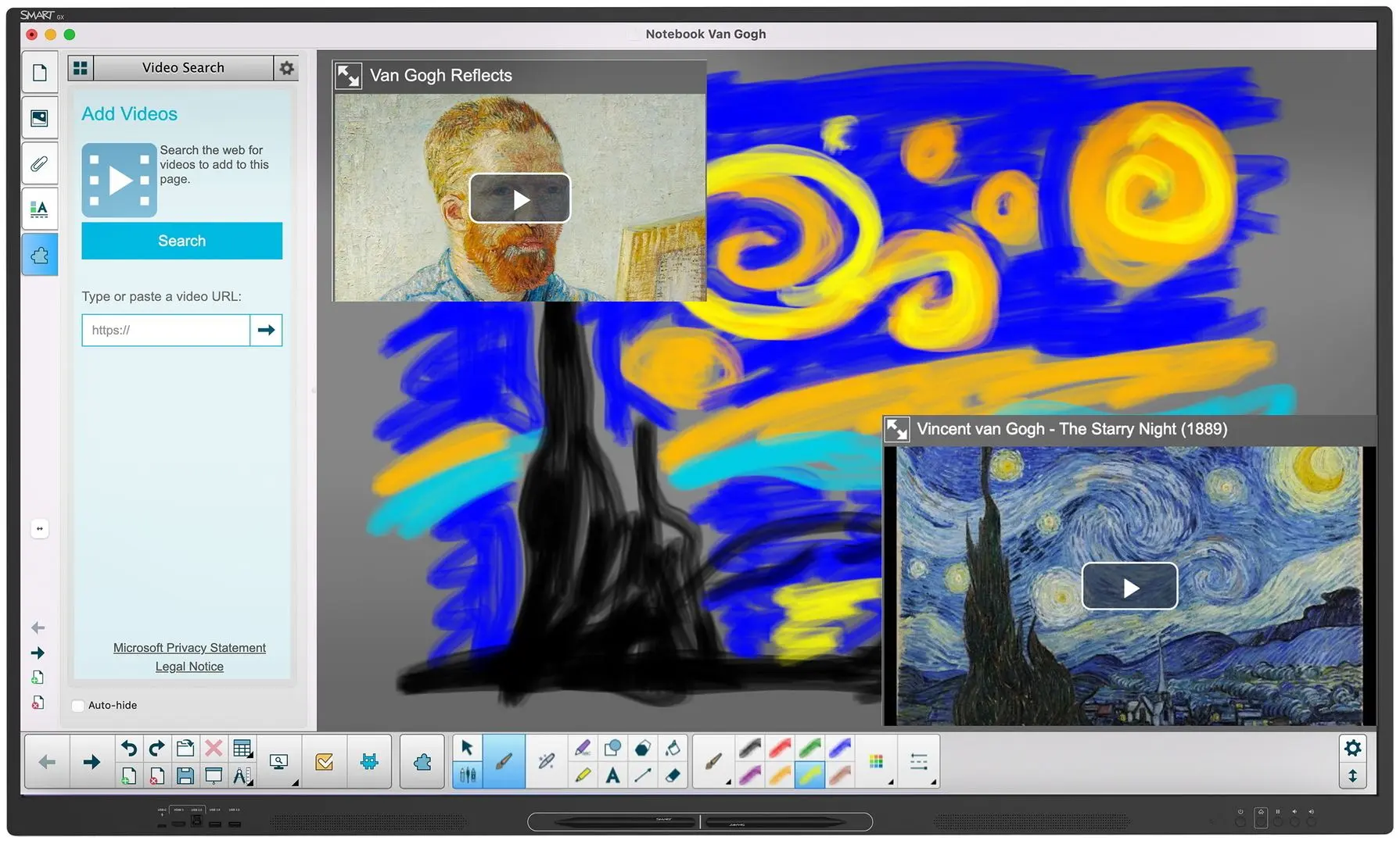 Интерактивная доска с подставкой Smart Technologies GX186-V2 + Vogels Rise 2005 (Black)