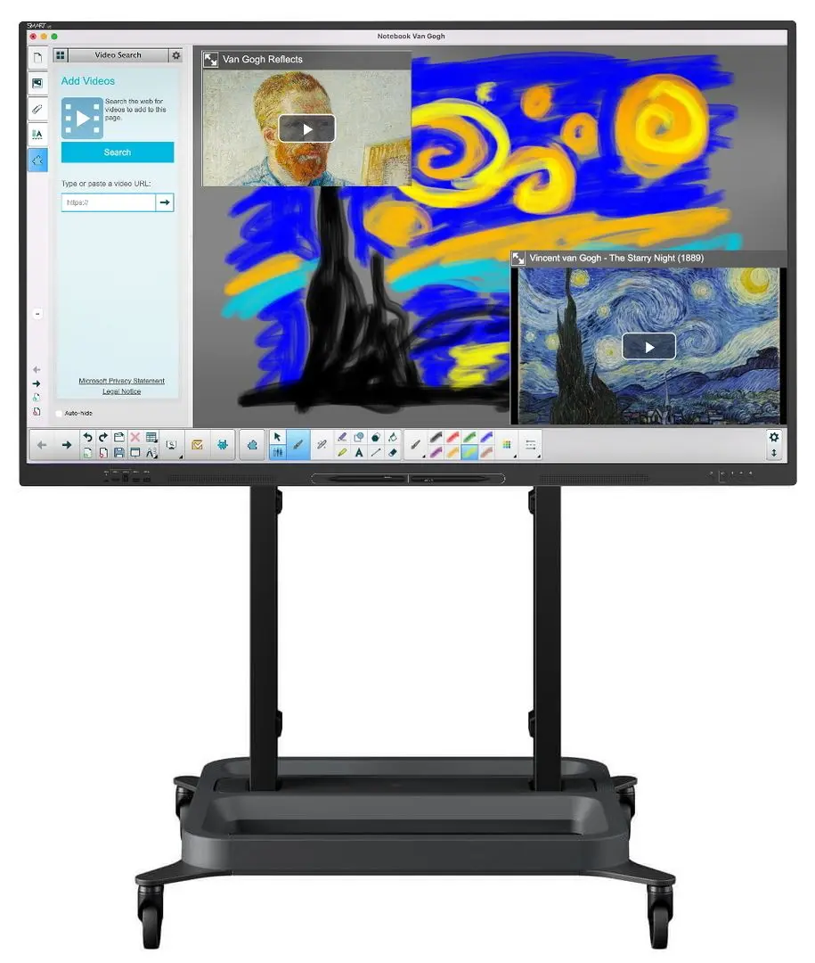 Интерактивная доска с подставкой Smart Technologies GX186-V2 + Vogels Rise 5205 (Black)