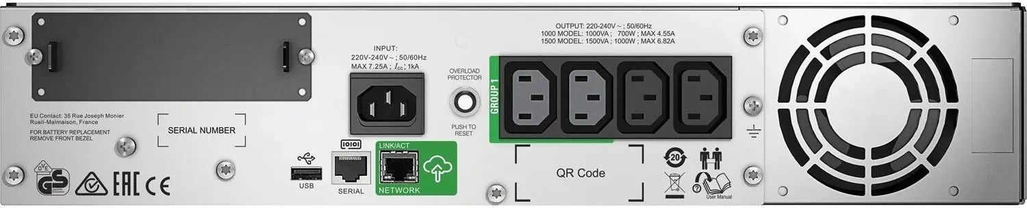 Источник бесперебойного питания APC Smart SMT1500RMI2UC (Grey) - 2