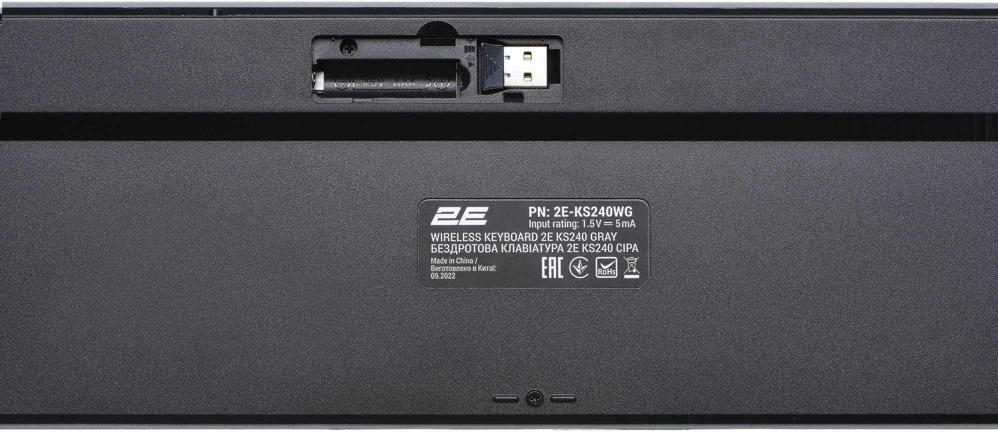 Tastatura fara fir 2E KS240 WL BT (Gray/Black) - 5