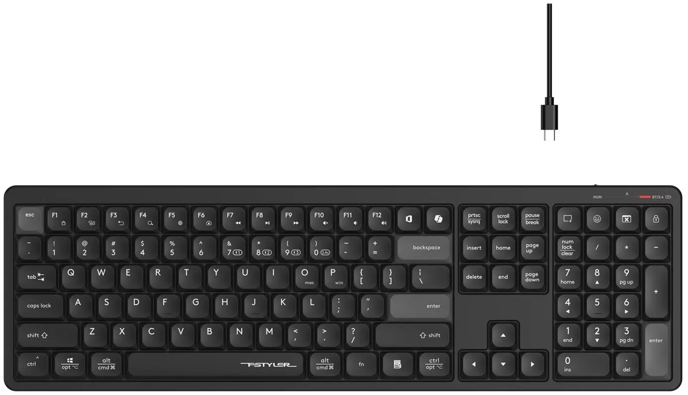 Tastatura fara fir A4Tech FBX55C (Black)