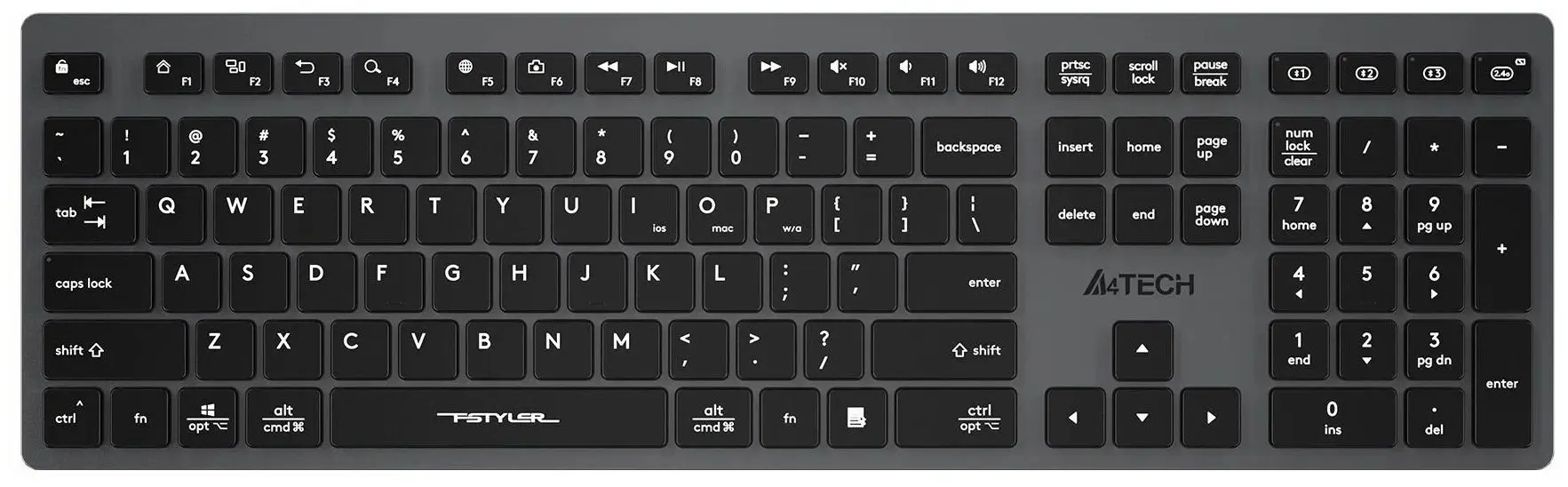 Беспроводная клавиатура A4Tech Fstyler FBX50C (Grey)