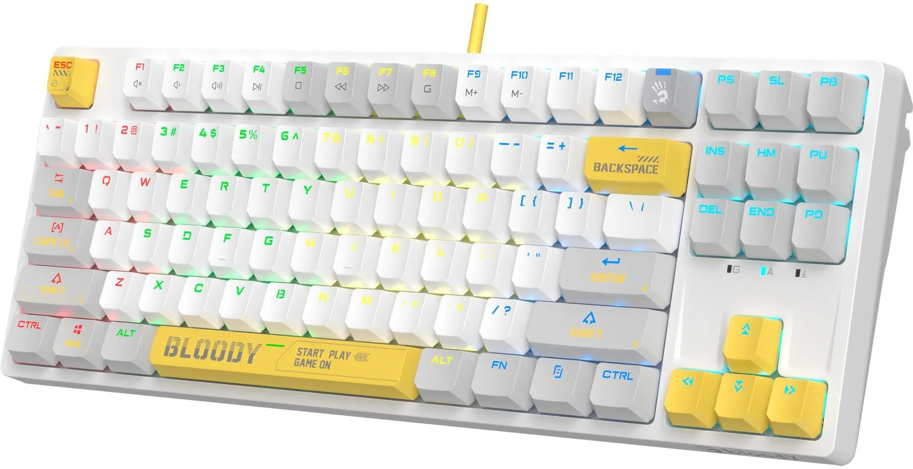 Tastatura A4Tech Bloody S87 (Energy White)