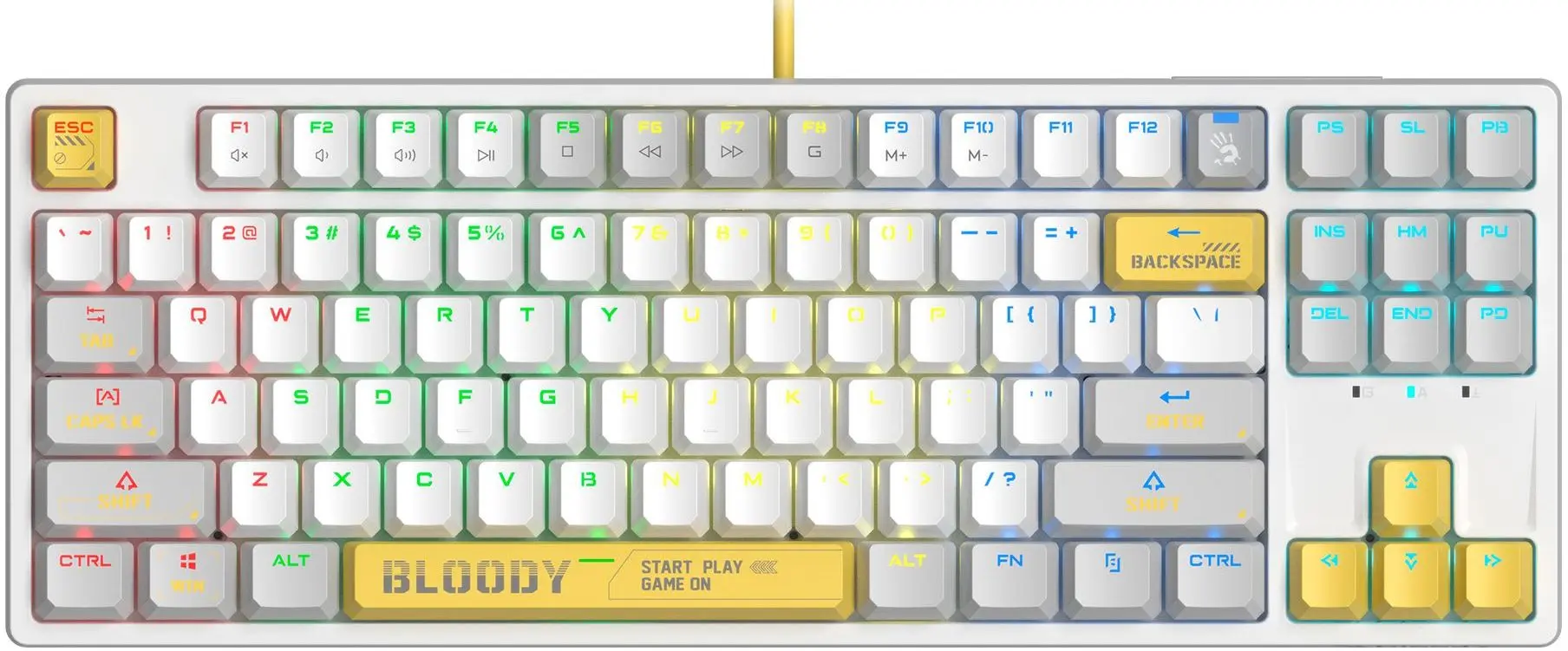 Tastatura A4Tech Bloody S87 (Energy White)