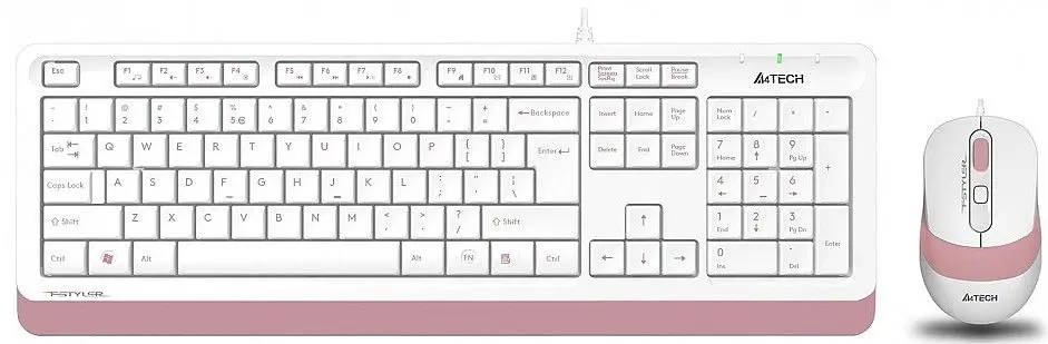 Комплект клавиатура + мышь A4Tech Fstyler F1010 (White/Pink)