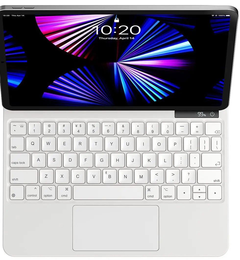 Set tastatura fara fir + husa Baseus Brilliance Pro (White) - 2