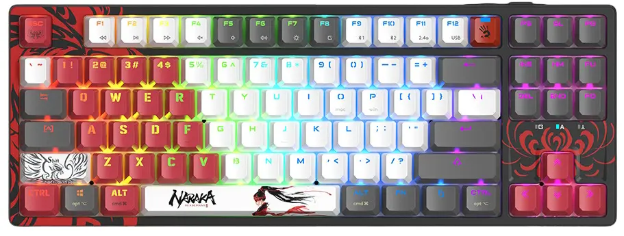 Tastatura fara fir Bloody WS87 Naraka (Black)