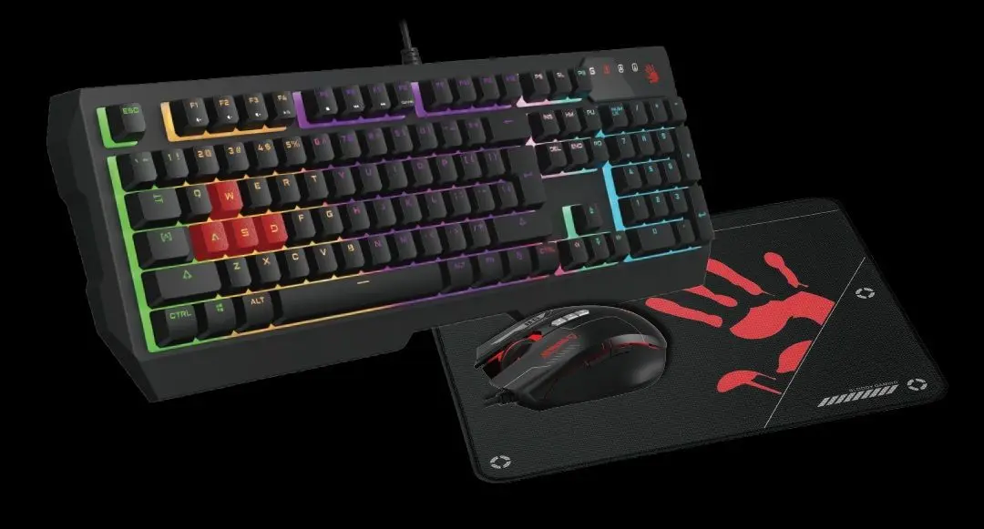 Set tastatura + mouse + covoras Bloody B1700 (Black)