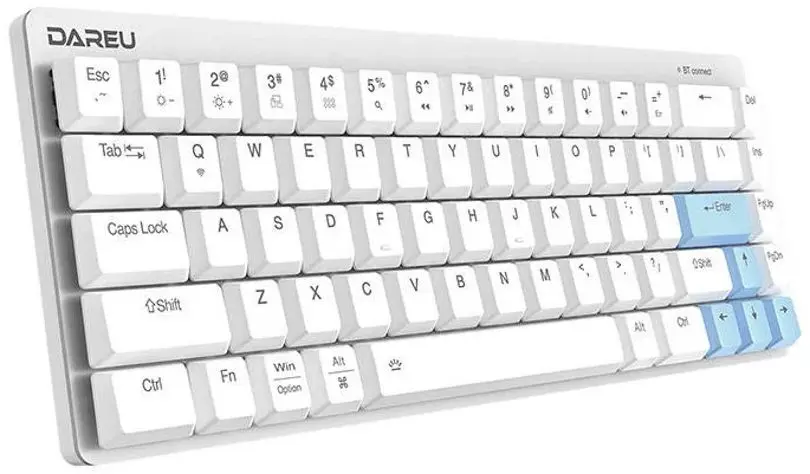 Tastatura fara fir Dareu EK868 (White/Blue) - 2