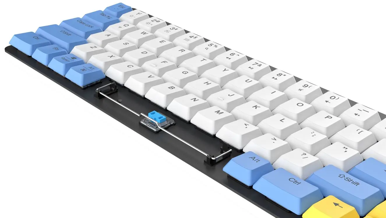 Tastatura fara fir Dareu EK868 (White/Blue/Yellow) - 2