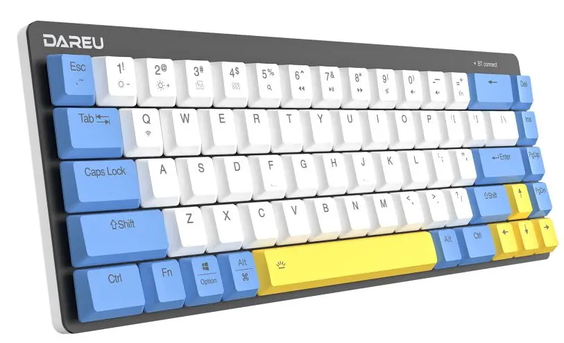 Tastatura fara fir Dareu EK868 (White/Blue/Yellow) - 3
