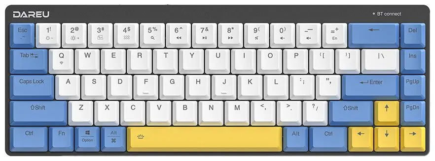 Tastatura fara fir Dareu EK868 (White/Blue/Yellow)